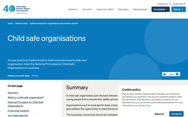 The Child Safe Organisations website