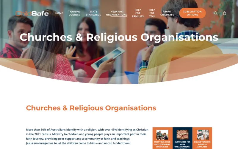 The ChildSafe for churches website