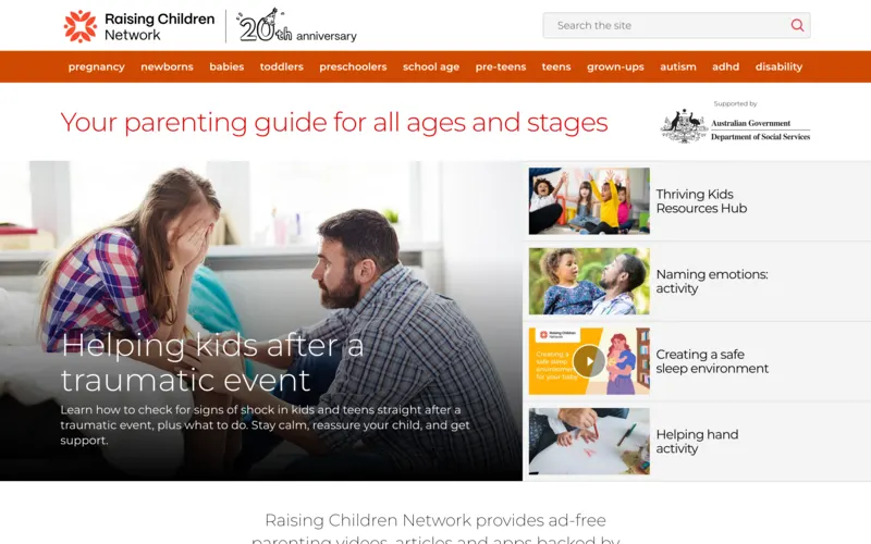 The Raising Children Network website